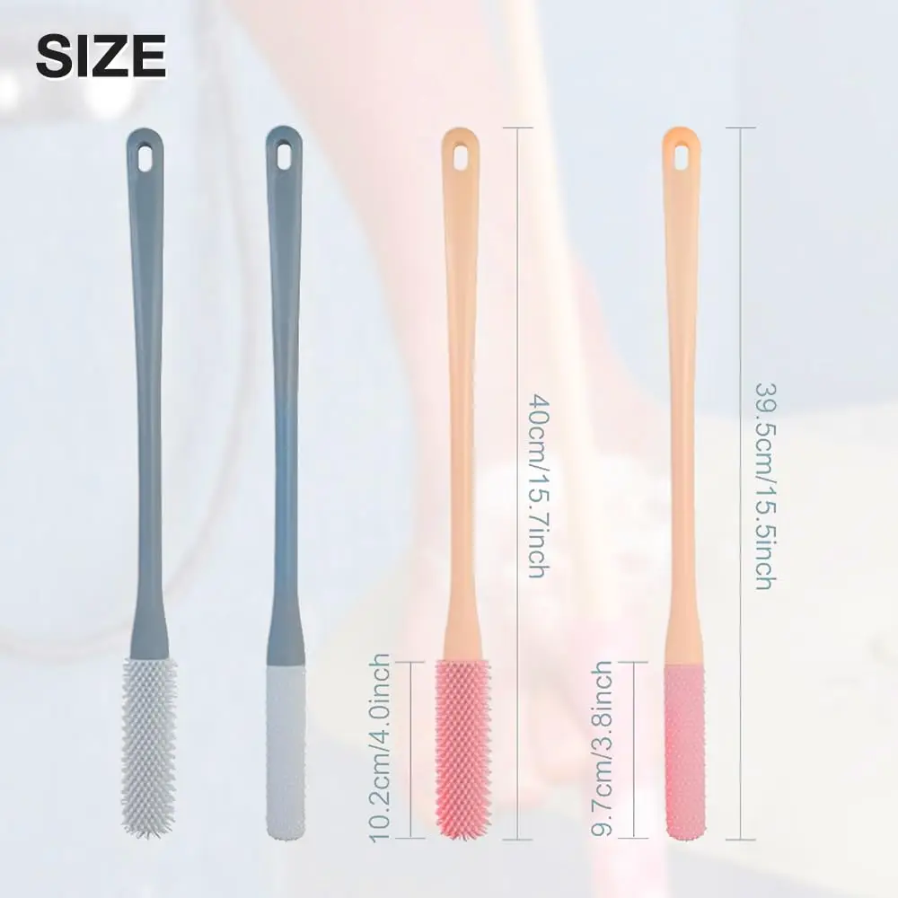 2Pcs Toe Cleaning Brush Toe Seam Scrubbing Brush with Long Handle Rubbing Foot Tool for Ash Wash Dead Skin Remove