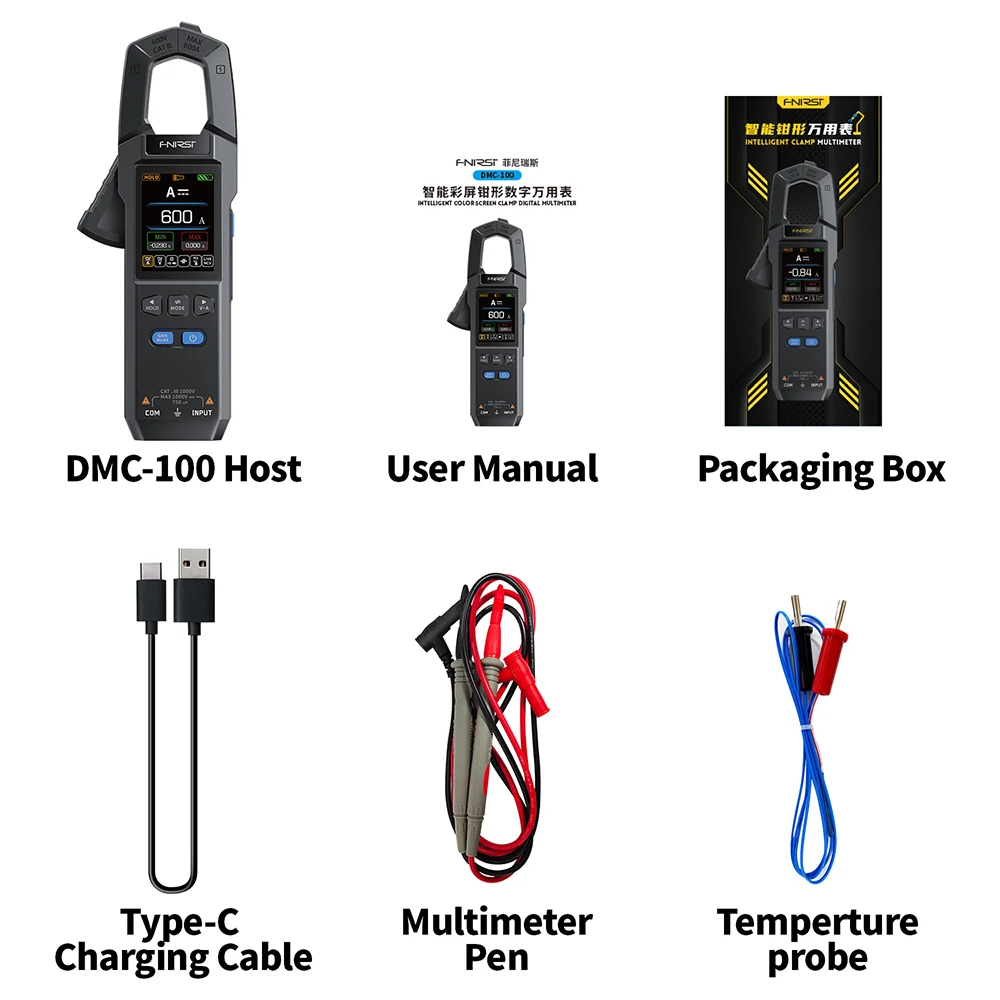 Digital Multimeter Multimeter Tester DMC-100 Digital Clamp Meter Multimeter Automatic Voltmeter Ammeter 600A 10000 Counts TRMS NCV for Electrician Tool