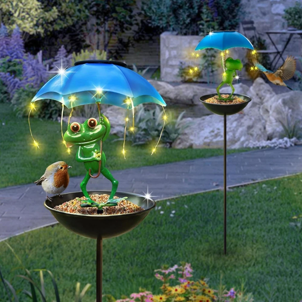 Solar Frog Garden Light Feeder 1