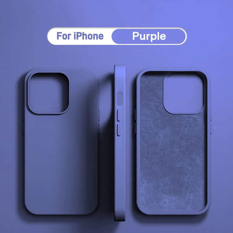 Lüks Sıvı Silikon Yumuşak Kılıf Koruma iPhone 15 14 13 12 11 Pro Max Artı Mini Koruyucu Telefon Aksesuarları 7 8 XS XR X