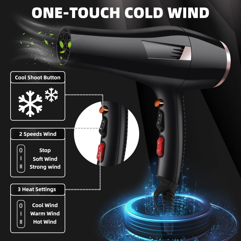 Professional High-Power Hair Dryer for Salon Constant Temperature Quick Dry Women's Styling Tool for Homes Hotels