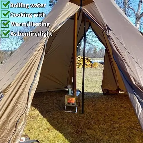 OUTDOOR S6/SSG Ultralight Hot Tent Stove Foldable 304 Stainless  Steel,Portable Mini Wood Burning Stove Camping with 7.2ft Chimne -  AliExpress