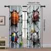 2pcs, Curtains Roller Blinds Basketball Football Rugby Graphic Sports Theme Machine Washable (without rod) Decorations For Home 5
