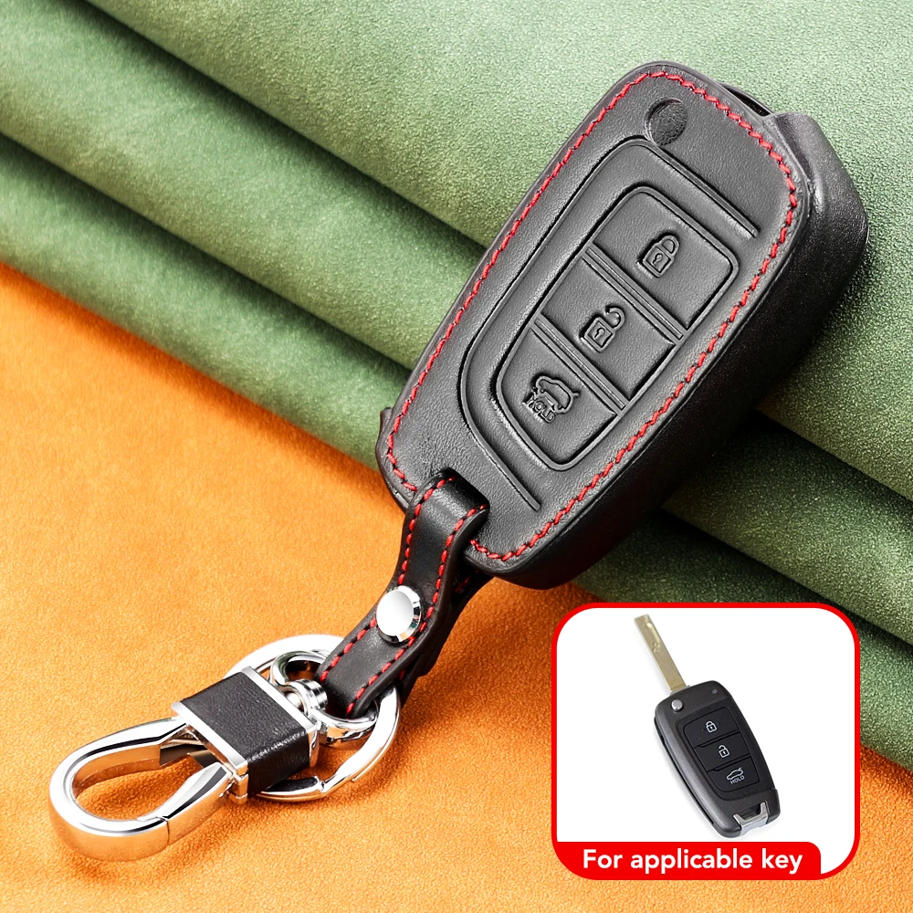 Car Key Cover Leather Case Holder For Hyundai Tucnson Nx4 Elantra Kona