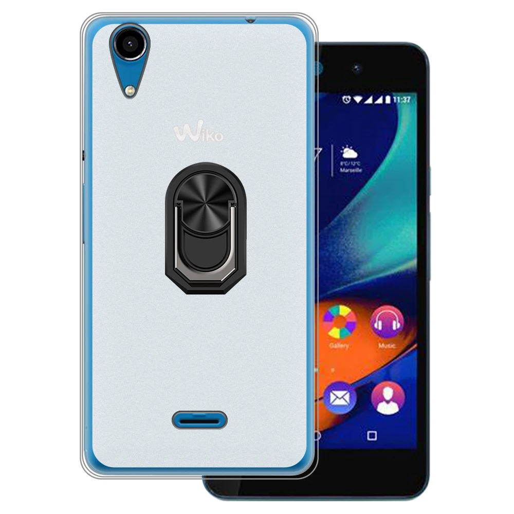 Luxury Shockproof Ring Holder For Wiko Rainbow Lite 4G Case Soft Silicone Tpu Protective Holder Cover For Wiko Rainbow Lite