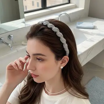 Fascia per capelli ondulata intrecciata, adatta a tutti i tipi di capelli, elastica, per donna, per lavare il viso, cura della pelle, regalo, accessori per capelli