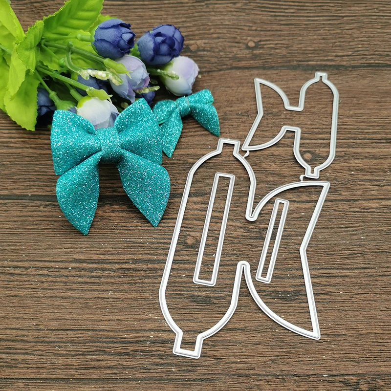 AOKEDIY 2 Pcs 큰 작은 활 금속 절단 다이 스텐실 DIY Scrapbooking 장식 엠보싱 공예 템플릿