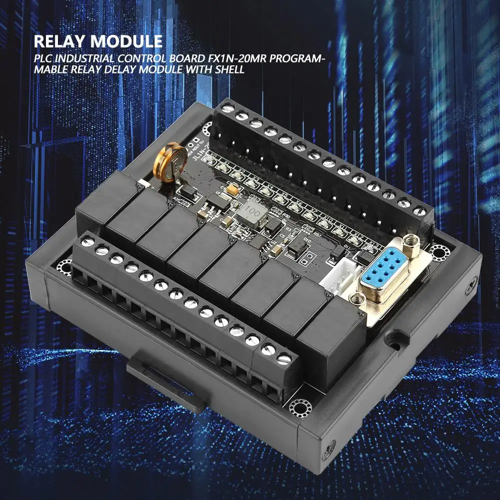PLC 제어 보드 릴레이 지연 모듈, 스텝퍼 모터용 쉘 포함, DC10 28V FX1N 20MR