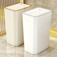 Odor Proof Trash Can with One-Touch Modern Design Durable Plastic Bathroom Kitchen Bin Space Saving Leakproof 1