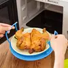Folding Microwave Tray Oven Bacon Tray Microwave Oven Shelf Multifunction Insulated Heating Tray Rack With Flexible Handles 3