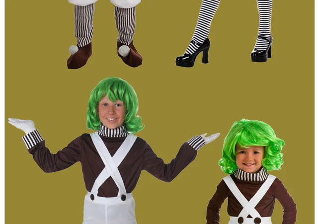 Disfraz de Charlie y The Chocolate Factory para adultos, talla grande,  disfraz de Oompa Loompa