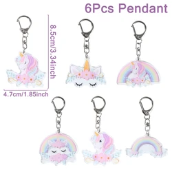 Colorful Unicorn Party Supplies for Kids' Celebrations and Events (6pcs pendant)