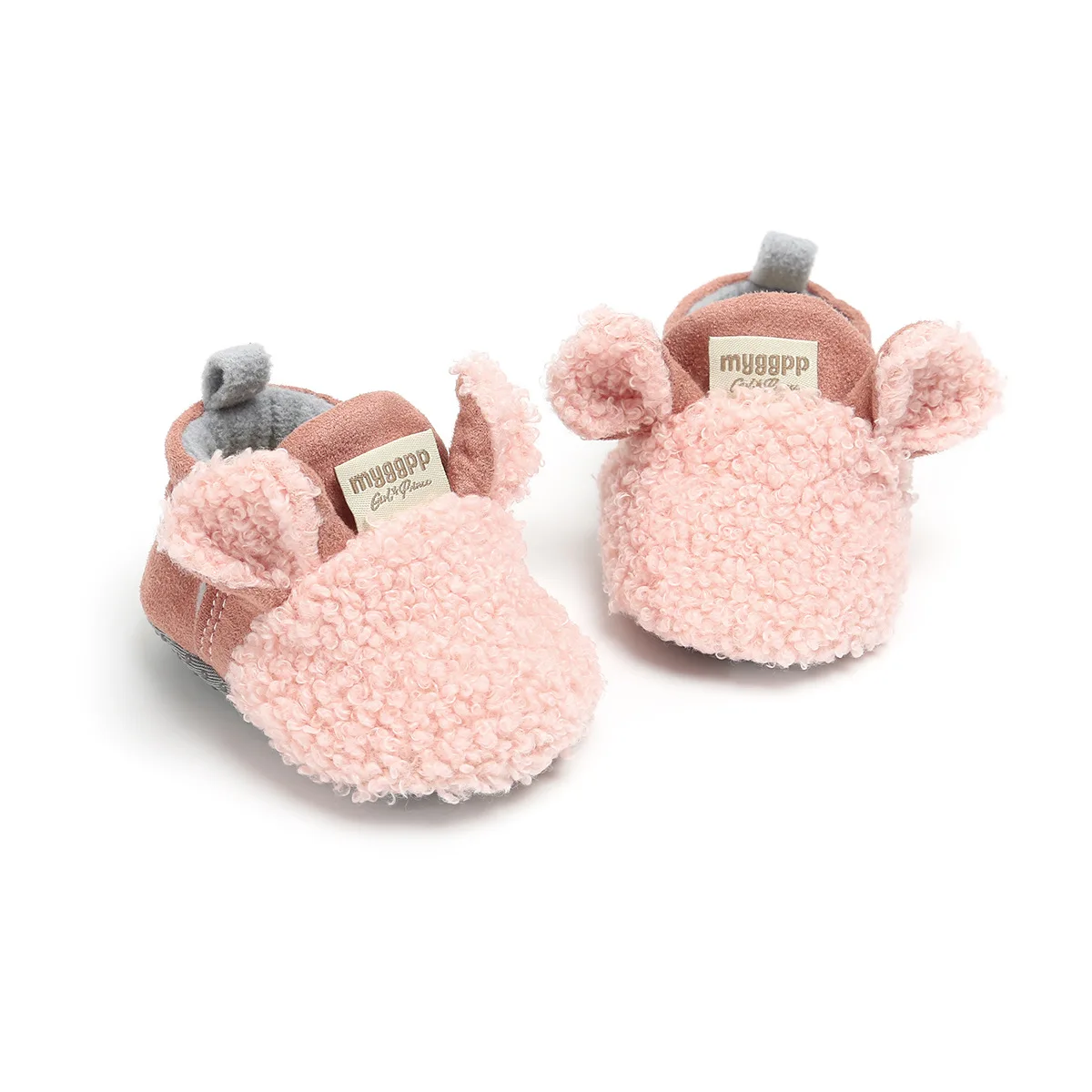 0-18M Infant Baby Boys Girls Slippers Cozy Fleece Booties Soft Bottom Warm Cartoon Socks Crib Shoes