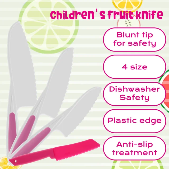 New Kids Cooking Cutter Set Kids KnifeToddler Kitchen Cutter Cooking Knives to Cut Fruits Crinkle Cutter Peeler Kitchen Supplies 5