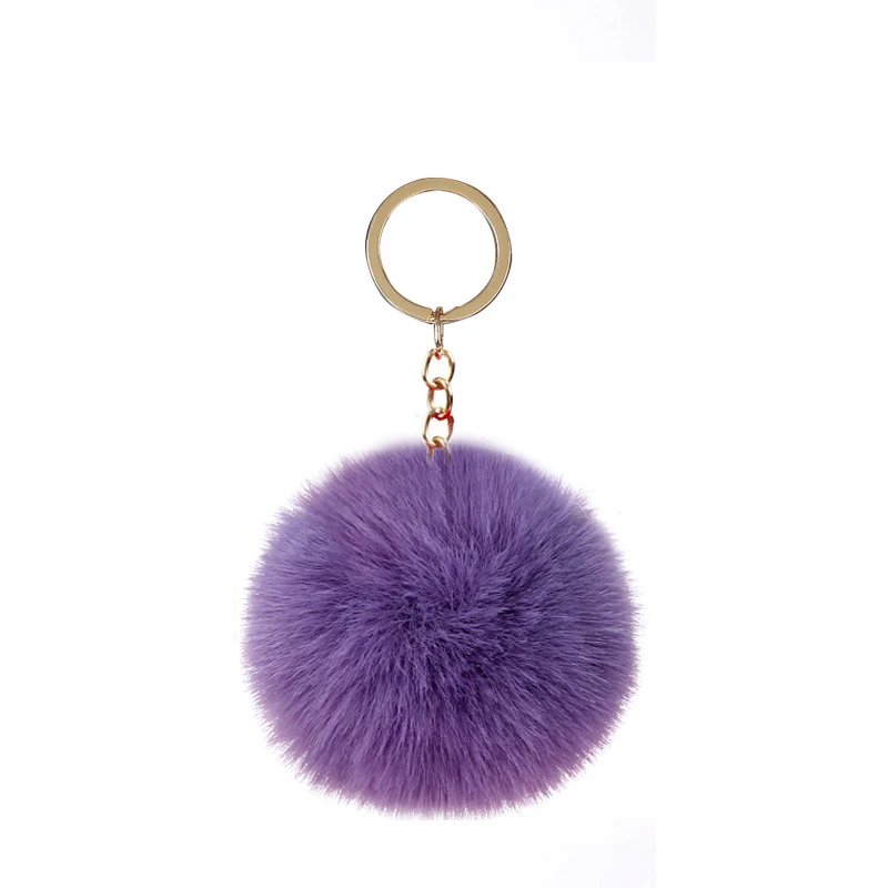 Fluffy Fur Pom Pom Keychain Soft Faux Rabbit Fur Ball Car Keyring Pompom Key Chains Key holder Women Bag Pendant Jewelry Gifts key chains rabbit fur keychain