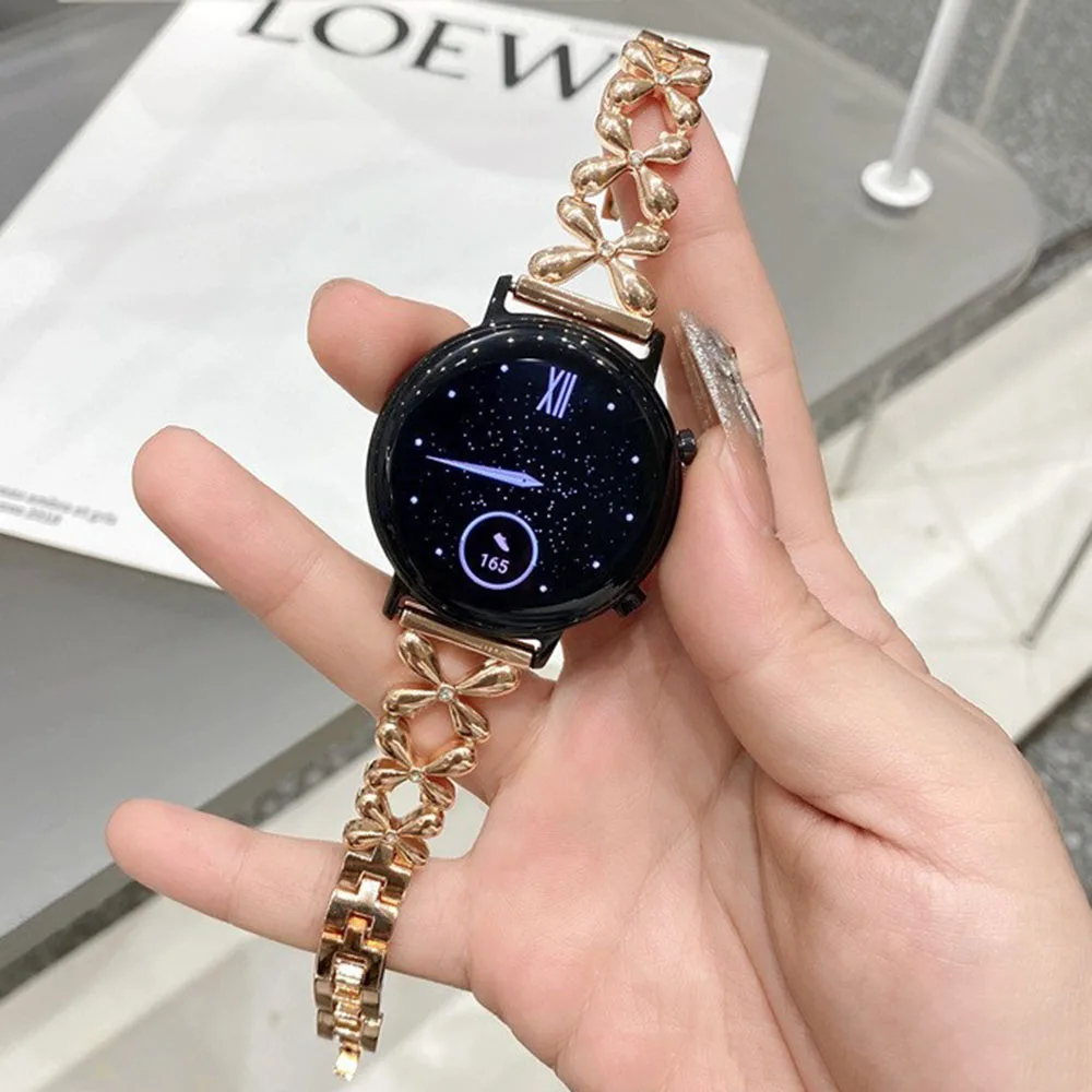 

Metal Strap for Samsung Watch 3 46mm Diamond Fashion Wristband 20mm for Huawei Gt3pro/gt2 Women Creative Bracelet Watchband