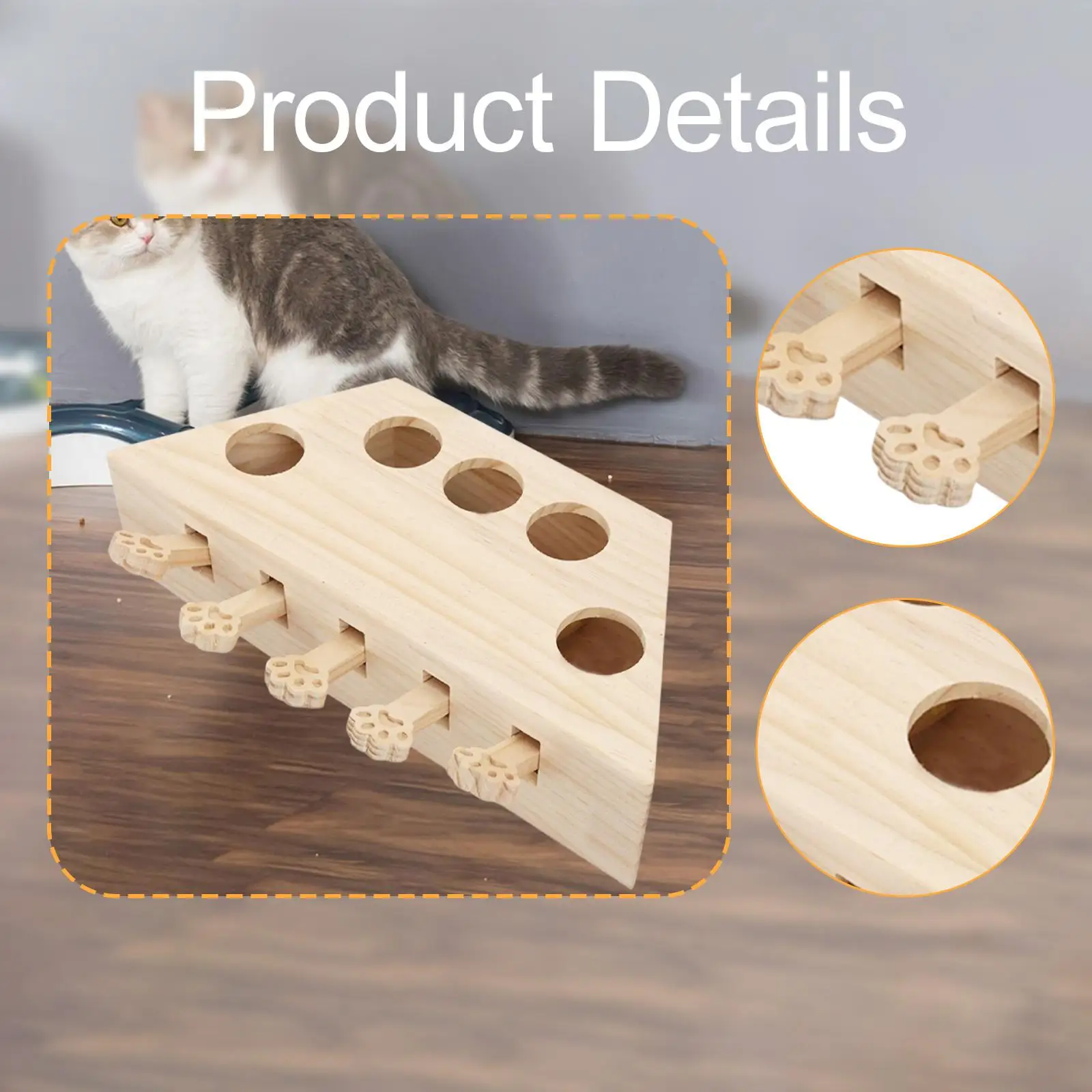 Whack A Mole Cat Toy Keeps Pet Entertained Pet Gift Indoor Outdoor Wooden Enrichment Exercise Fun for All Ages Cats Kittens Whack A Mole Cat Toy Keeps Pet Entertained Pet Gift Indoor Outdoor Wooden Enrichment Exercise Fun for All Ages Cats Kittens