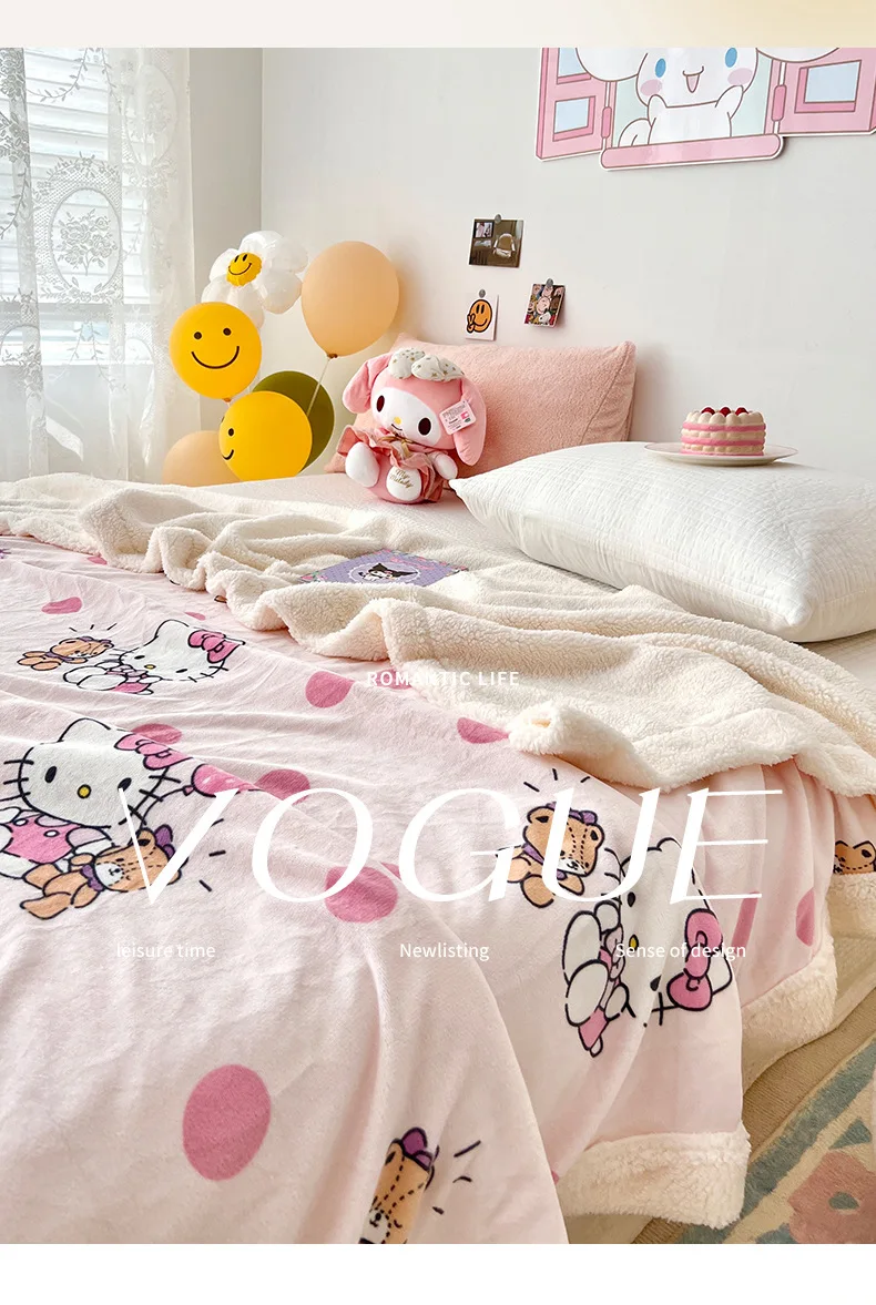 engrossar veludo leite, Kawaii Nap Quilt Cover,