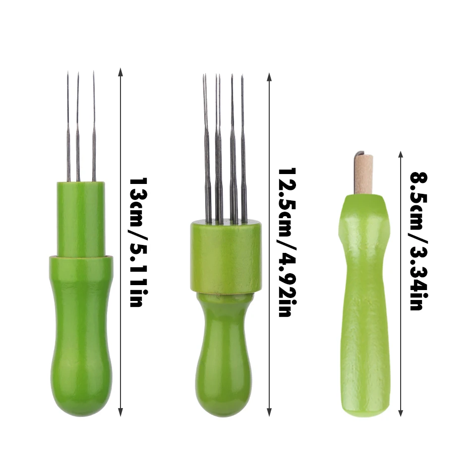 IMZAY Colorful Wooden Handle Needle Felting Tools Set Wool Felting Tools Kit DIY Craft Needlework Poke Felting Supplies