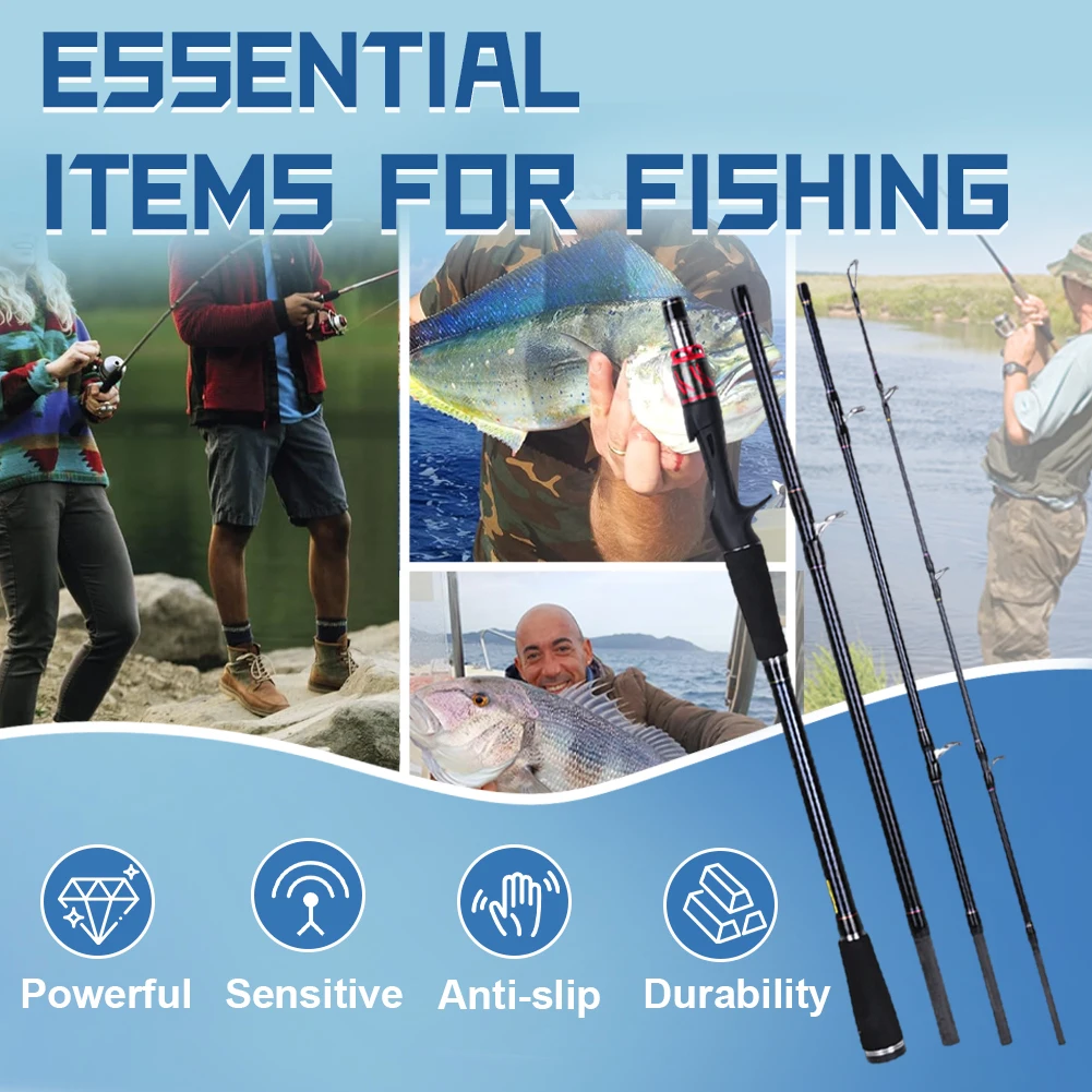 1.8M Fishing Rod 4 Section Spinning Casting Lure Fishing Rod Ultralight Bass for Freshwater Saltwater