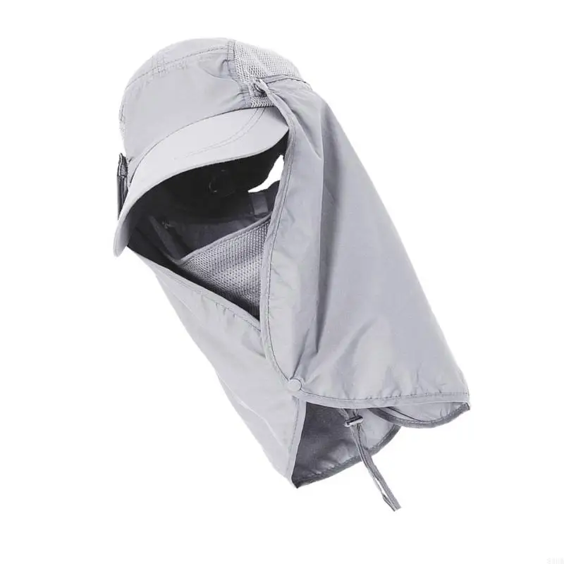 83CB Fishing Hat Breathable Adjustable Caps for Women Men Sun Protections Hat with Face Cover Outdoor Hiking Wide Brim