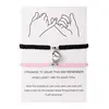 Bracelet porte-bonheur en corde tressée rouge, 2 pièces, pour femmes et hommes, cœur romantique, magnétique, assorti, bijoux pour amoureux de la saint-valentin