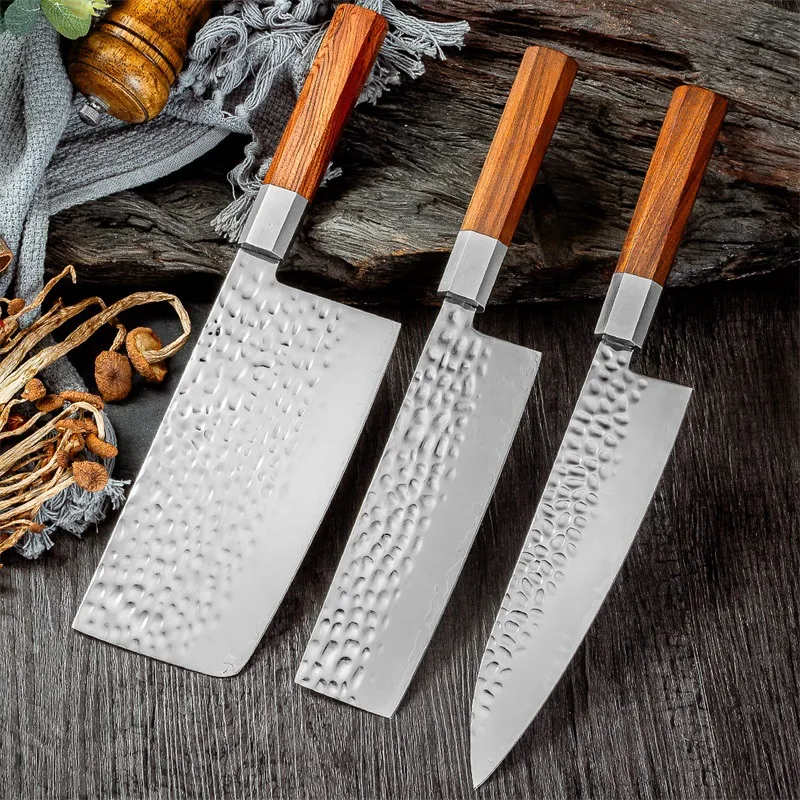 Japanese Chef Santoku Knife Sharp Blade Utility Slicing Meat Cleaver Stainless Steel Nakiri Salmon Cutting Peeling BBQ Knife kitchen knife meat cleaver