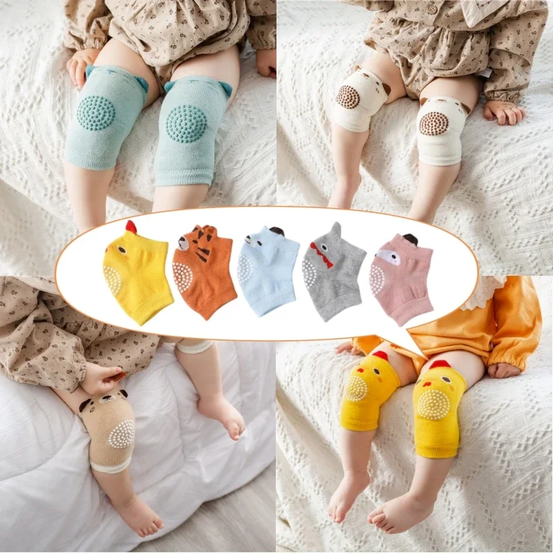 xgnvpy Children's knee protector spring and summer baby wool socks point anti-slip and anti-fall crawling protective gear 1