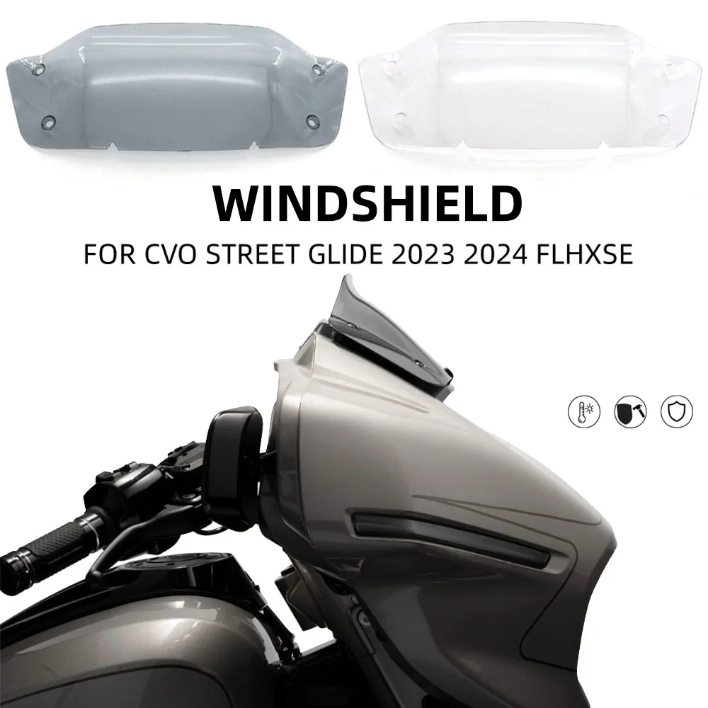 

NEW Motorcycle Accessories Street Sliding With 5-Inch Front Windshield For Harley CVO Street Glide 2023 2024 FLHXSE Smoke Shield