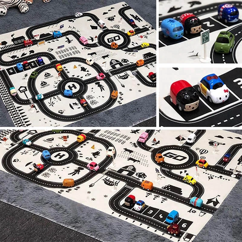 Tappeto gioco bambini con strada tappeto educativo per auto_voghion.com