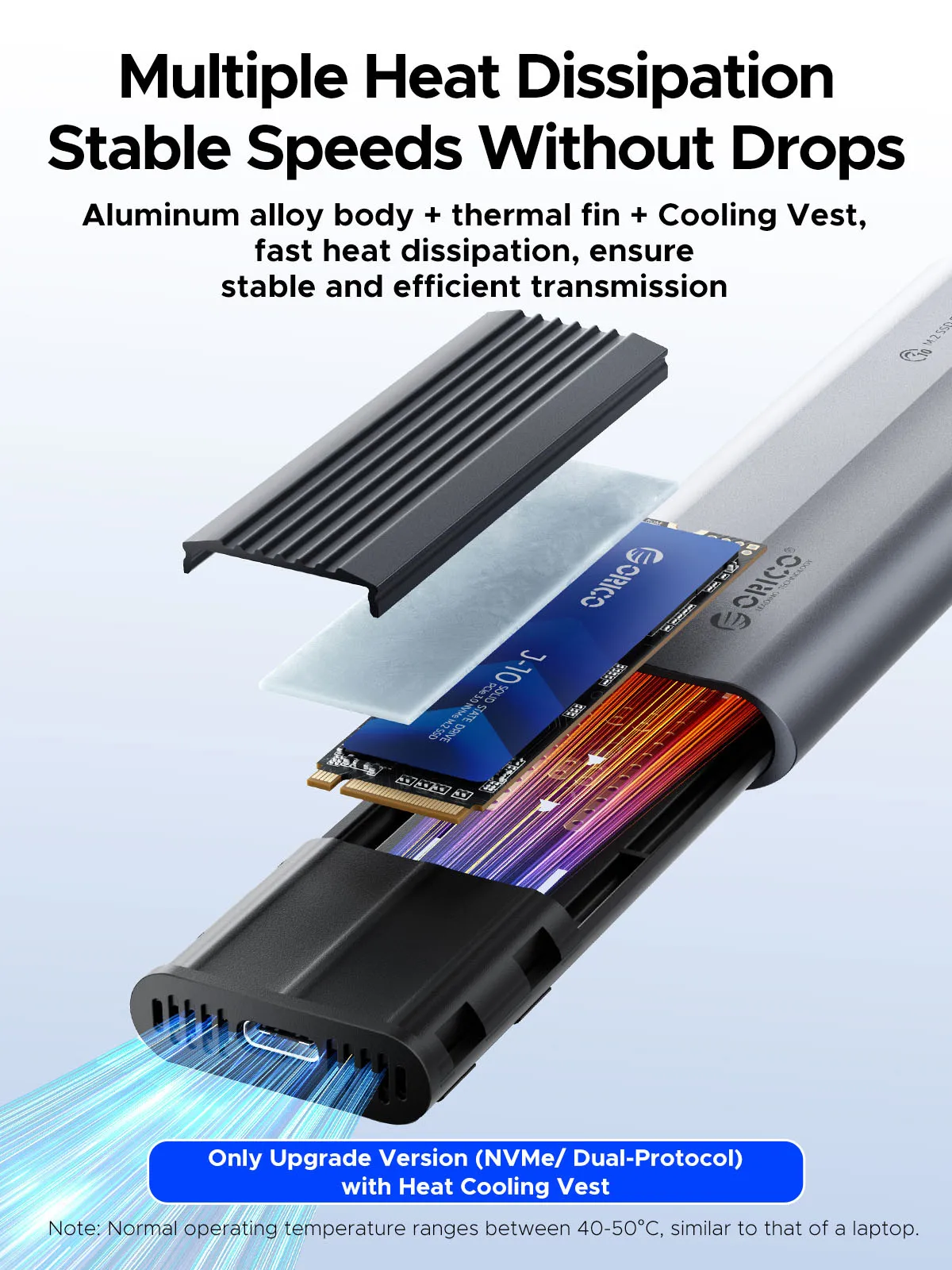 ORICO  USB Ŭ  ʿ  M.2 NVMe SATA SSD , PCIe NVMe  SATA SSD UASP , 10Gbps