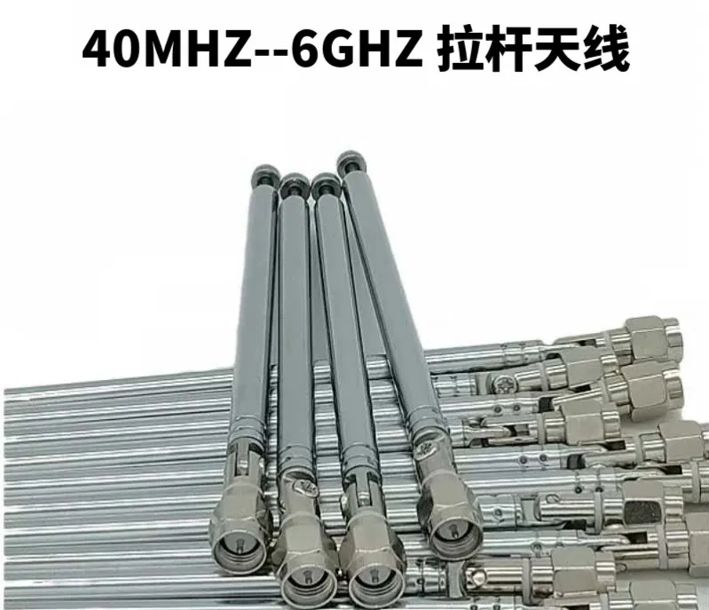 Antena Telescópica SMA Macho De 6 Secciones (Pack De 2) - Compatible Con RTL-SDR, HackRF One