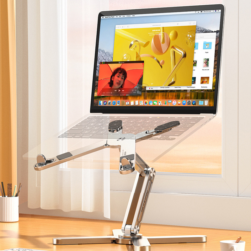 Foldable Laptop Stand 360Â°Rotation Notebook Table Aluminum Alloy Holder Portable Book Tablet Bracket with Heat Dissipation