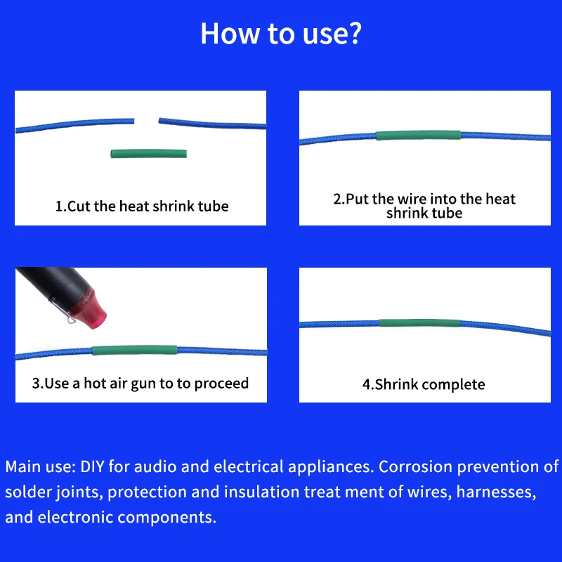 1/5M Diameter 0.6 1 2 4 6 8 10 20 150mm Polyolefin Heat Shrink Tube Wire Wrap Protection 2:1 Shrink Ratio Insulated Cable Sleeve heat shrink tube
