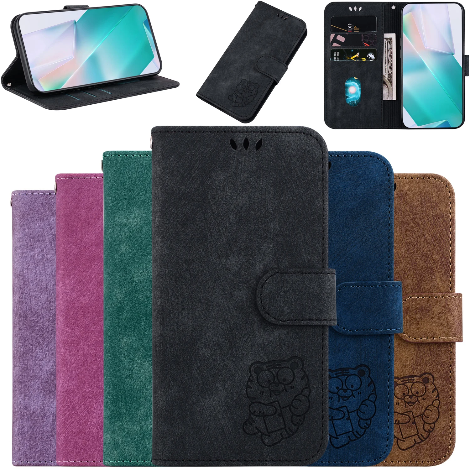 

Stand Flip Wallet For Samsung Galaxy S24 Ultra s23 FE s24 S23 S22 ultra s21 fe S21 s22 S23 PLUS Protect Phone Cover