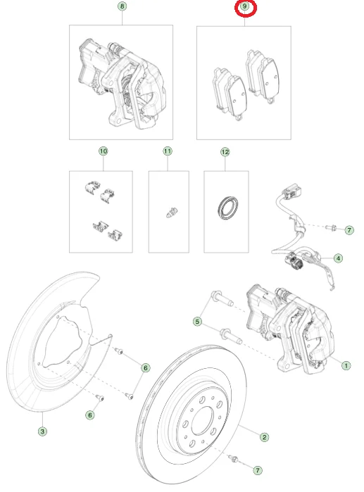 테슬라 모델 3 퍼포먼스용 리어 브레이크 패드 OE 8008246-00-A 8008246-00-C 8008246-00-D
