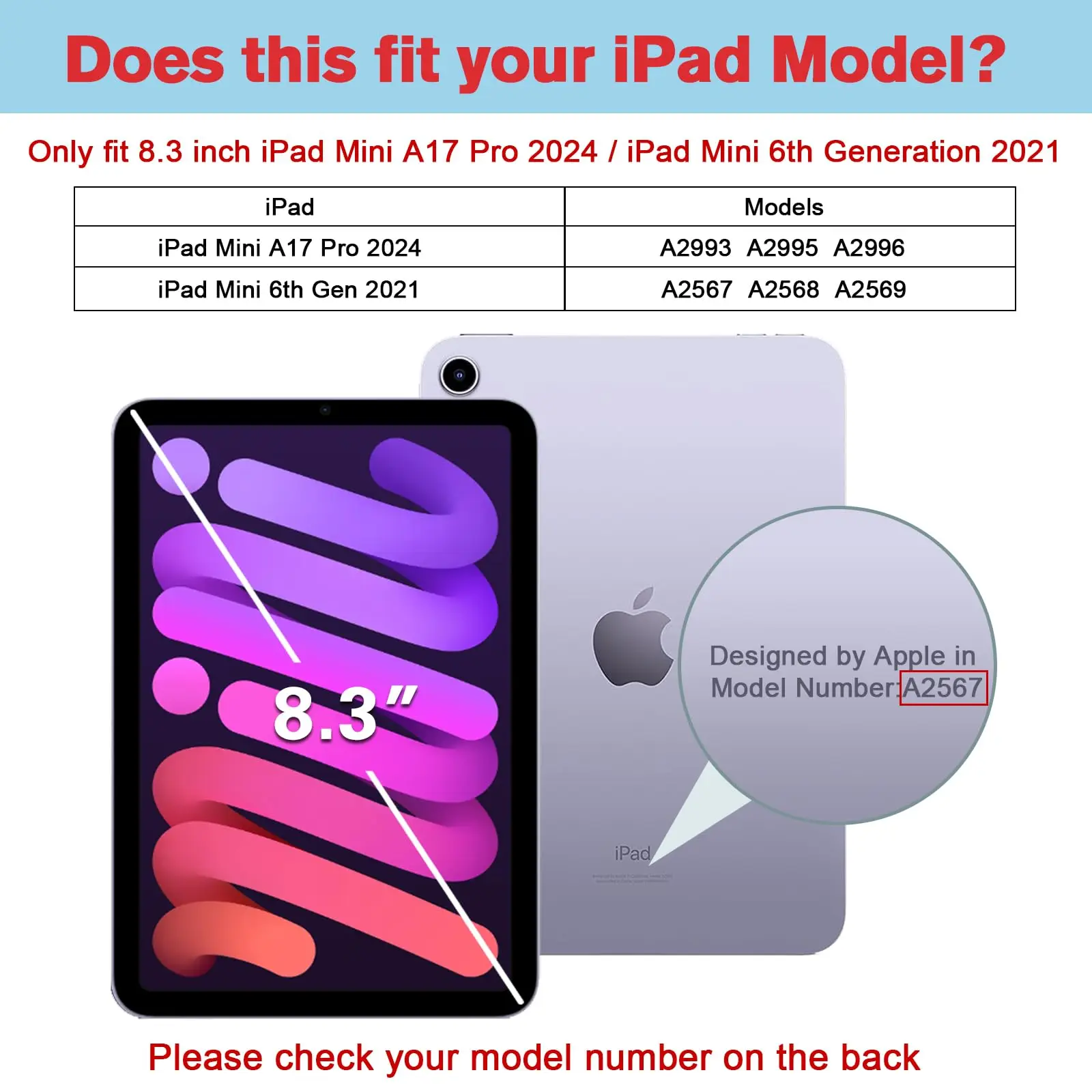 Für Apple iPad mini 7 (A17 Pro) 2024/ iPad Mini 6 2021 8,3-Zoll PU-Leder Flip Smart Cover Magnetische Standhülle mit Auto-Wake/Sleep-Funktion – Detail 1