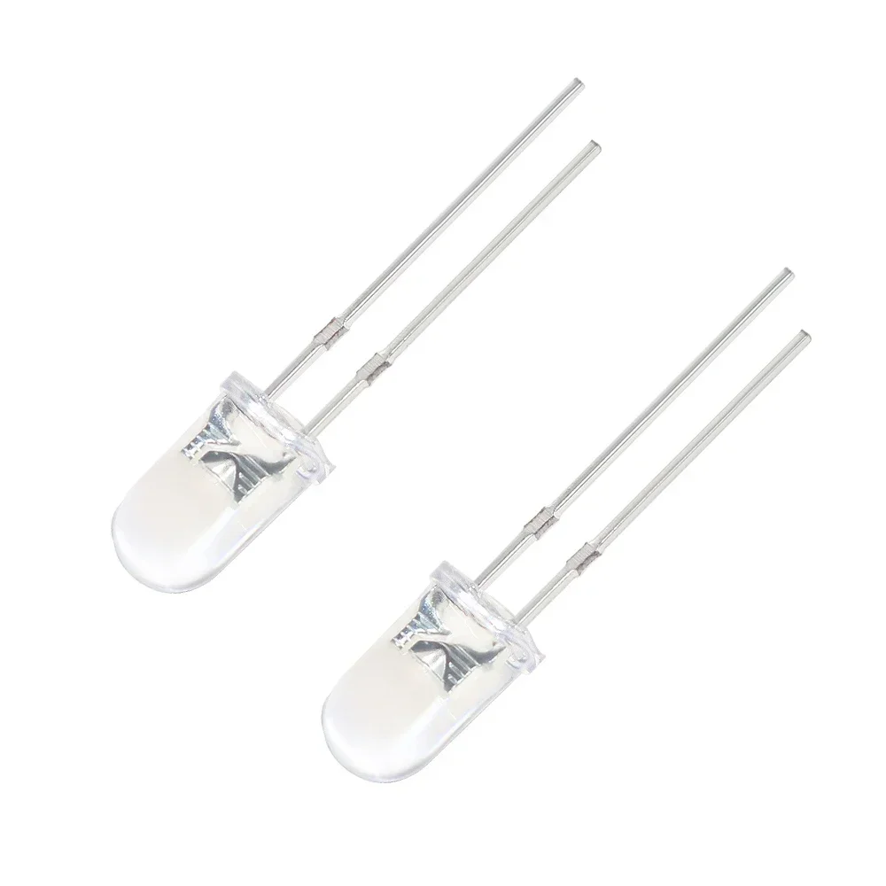 50/100pcs Ultra Bright F5 5MM Transparent LED Diode Kit White Orange Red Yellow Blue Green Light Emitting Diode Assorted Kit