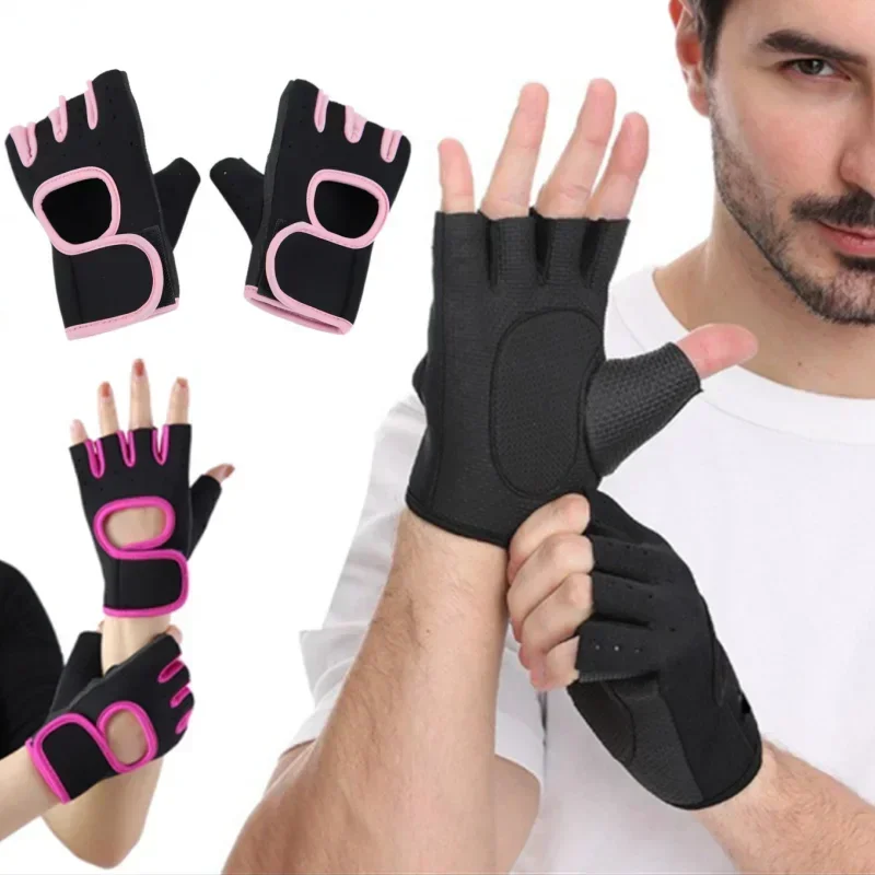Weightlifting Gloves Half Finger Breathable Non-slip Gel Pad Bodybuilding Training Dumbbells Gloves Women Men Fitness Gym