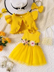 Infant Summer Floral Vest Dress with Hair Accessories - 18-24M (FH092D)