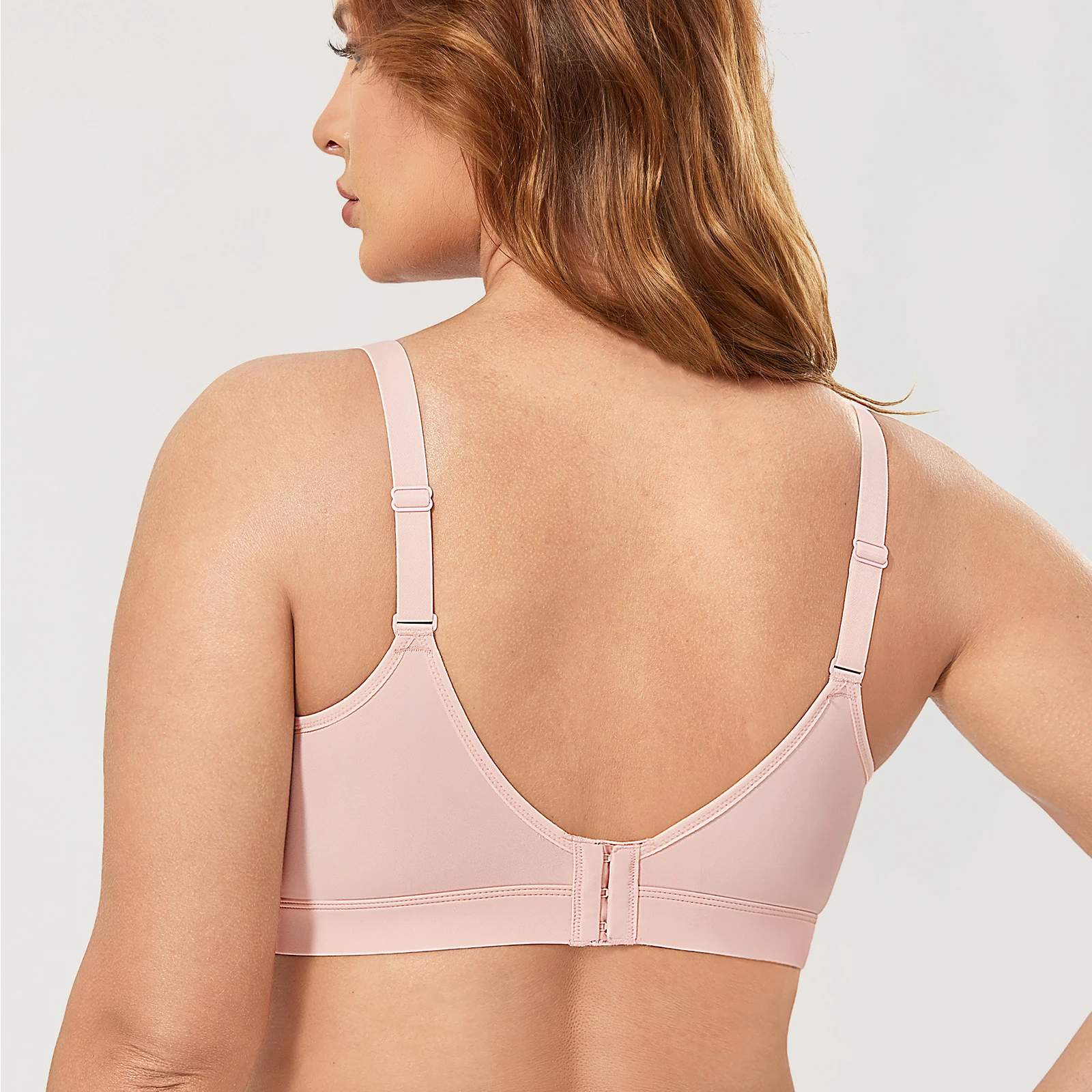 Women's Wireless Bras Plus Size No Underwire Full Coverage Smooth Comfortable Unlined Bra Black Beige Pink White
