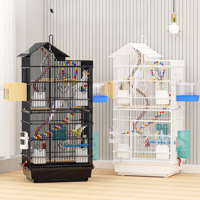 

Feeder Toys Metal Birdcage Large Parrot Luxury Passaros Bird Accessories Palomas Canarios Cage Pour Oiseaux Pet Supplies CY50BC