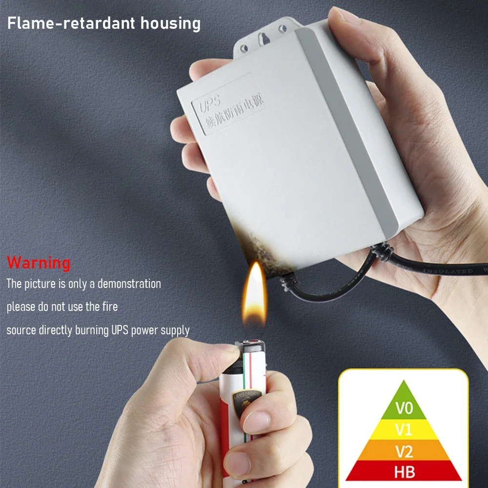 Dual Output 12V 2A UPS Monitoring Power Outage Endurance Power Supply Without Battery Security Monitoring Router Working System 4