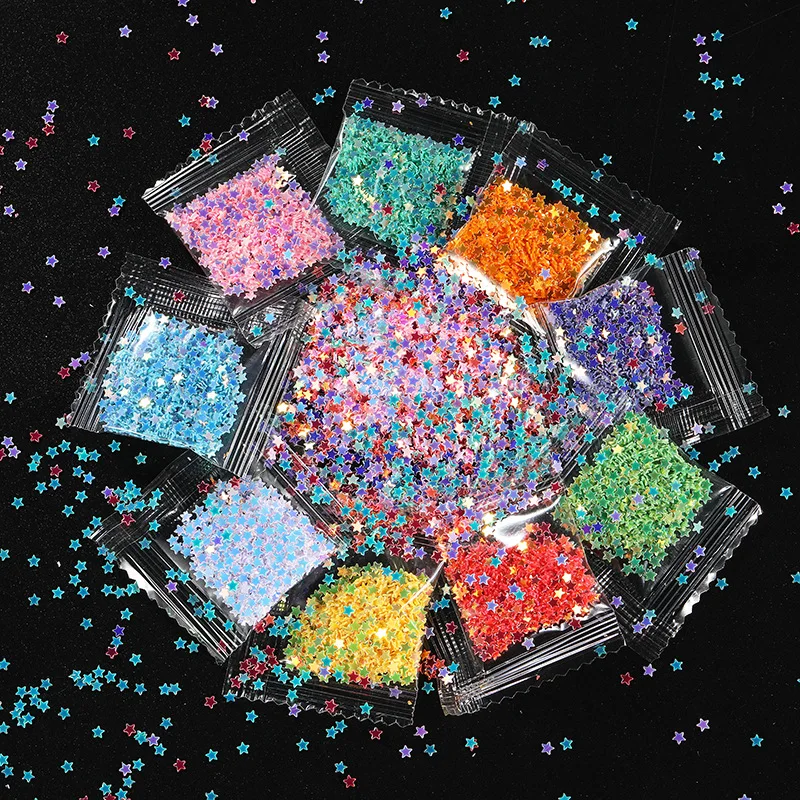 

1Bag Sparkly Nail Sequins~Holographic Laser Nail Art Flakes For Manicure Decoration Arcylic Stars Charms Sequins For Women Nails