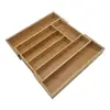 Underwear Sock Organizer Bamboo Drawer Organizer Expandable 5-7 Compartments for Kitchen Utensils Jewelry Tools for Flatware 4
