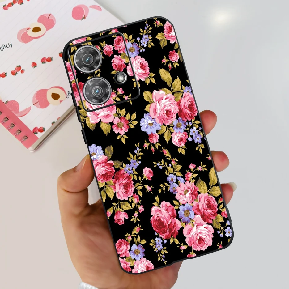 Cute Cat & Butterfly Soft Silicone Phone Case for Motorola Edge 40 Neo - Stylish Protective Back Cover