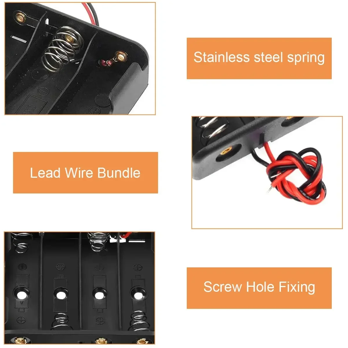 Plastic 18650 Battery Holder Storage Box 1/2/3/4 Slot Way DIY Batteries Power Bank Case Clip Holder Container With Wire Lead Pin