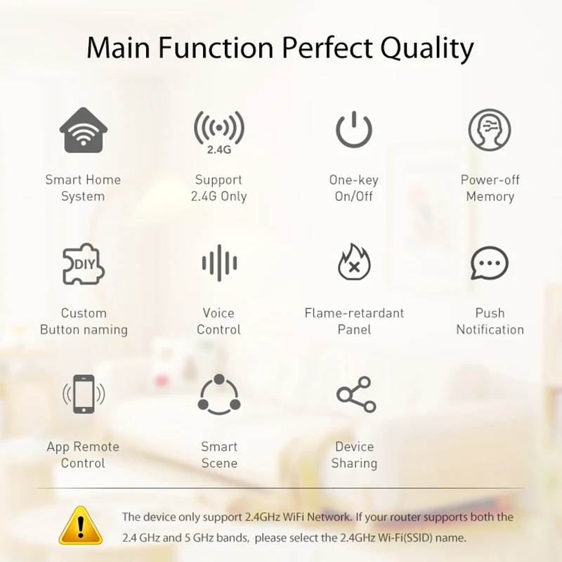 Interruptor Inteligente WiFi para Casa, Suporte Módulo de Relé, Funciona com Homekit, Siri, SmartThings, Alexa, Google, Matter, 16A