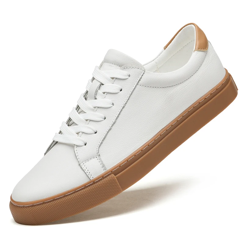 Pure Black Skateboarding Shoes Men Genuine Leather Sneakers Casual Flat Shoes Plus Big Size 48 49 50 Spring Autumn High Quality 2