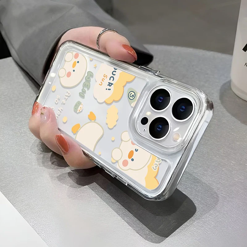 Soft Clear Phone Case with Cartoon Duck Design